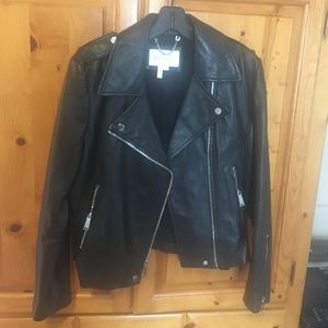 BCBG soft leather moto jacket